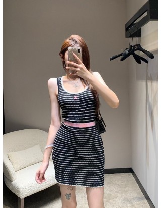 샤넬 민소매 니트 원피스