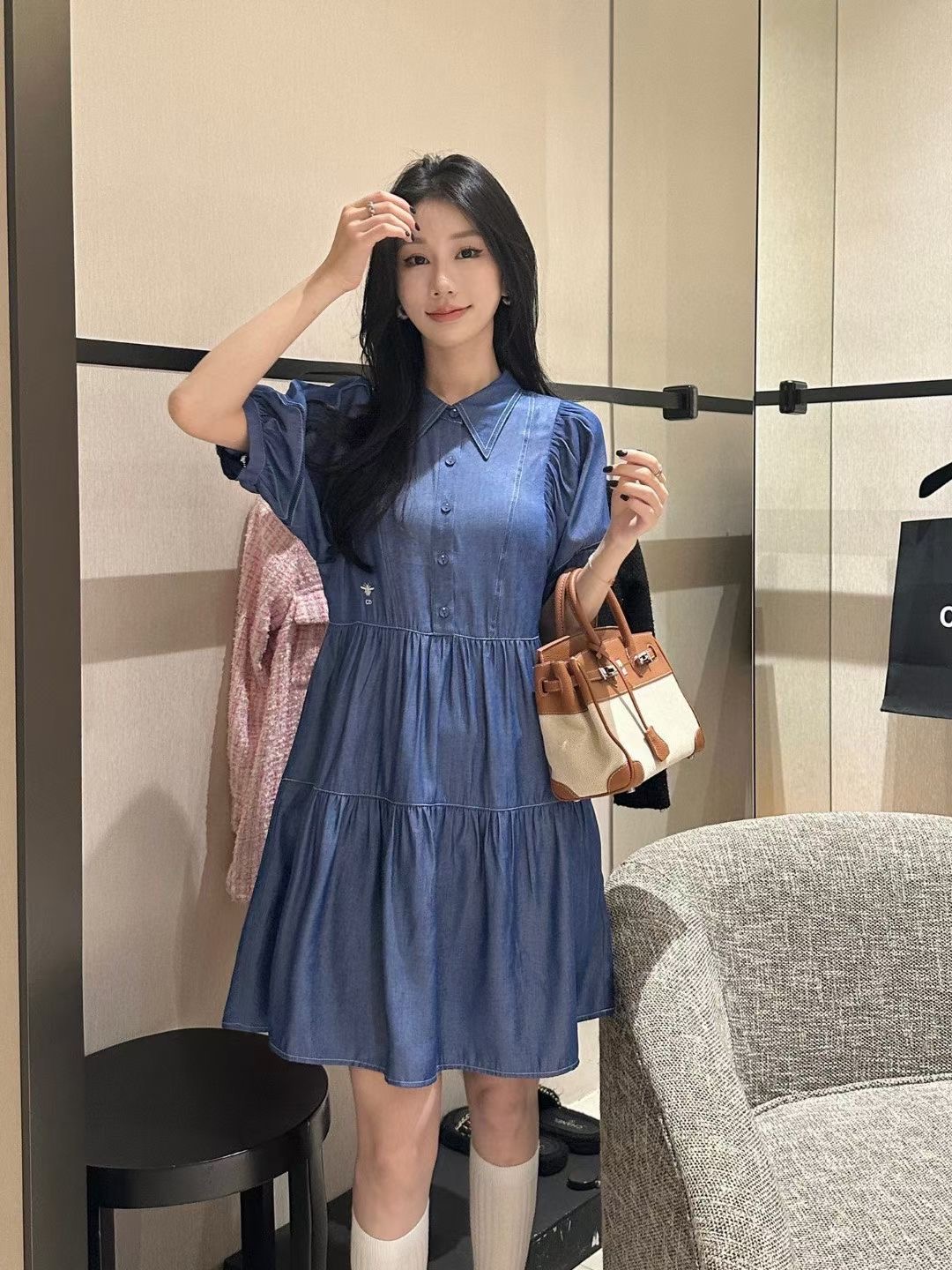 디올 데님 원피스