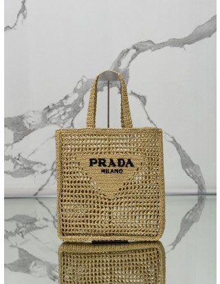 프라다 로고 크로셰 토트백