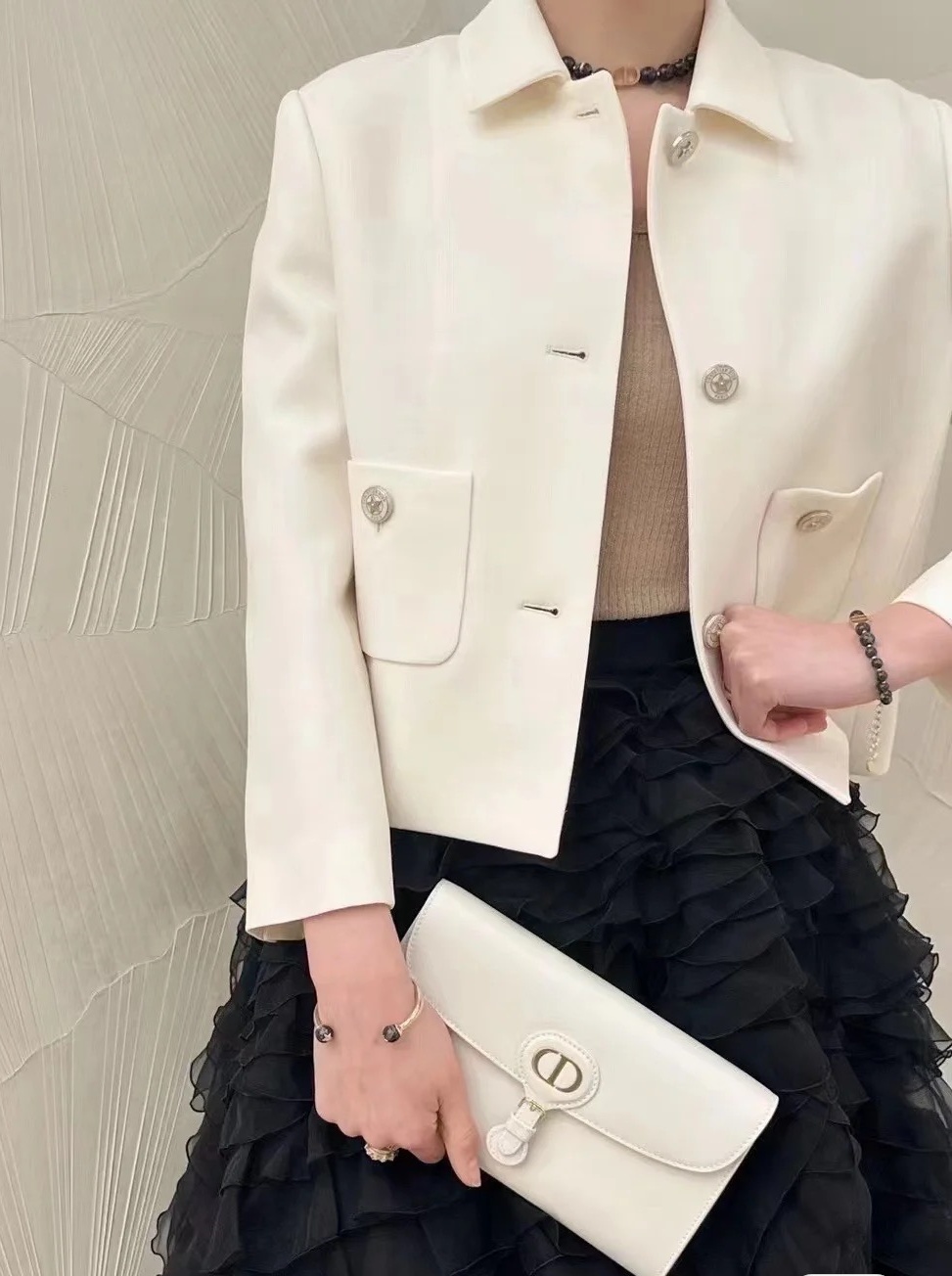 디올 바비 East West 체인 파우치