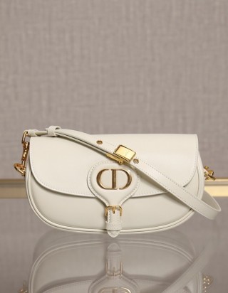 디올 바비백 미듐 라떼 화이트