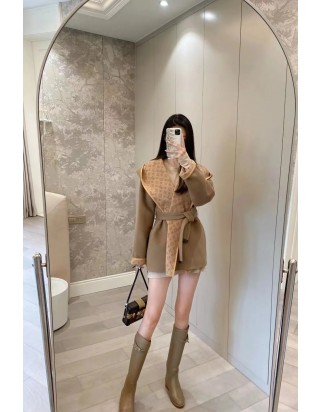 루이비통 로고 더블 브레스티드 코트