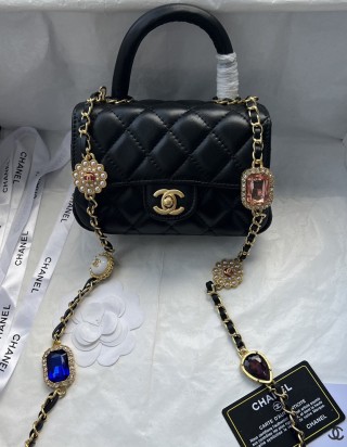 샤넬 핸들 비쥬 체인 미니 플랩백