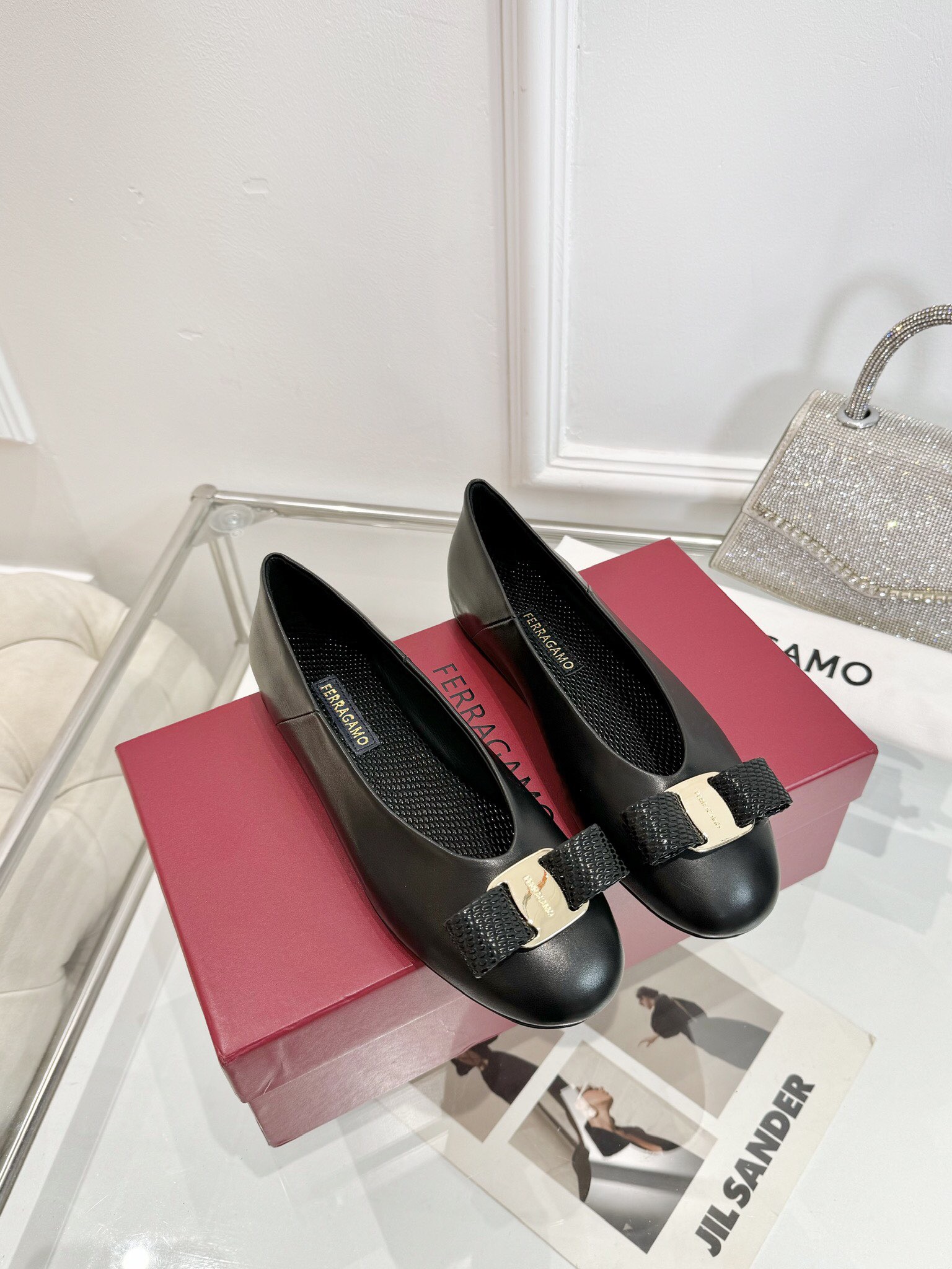 페라가모 바라 보우 발레 플랫