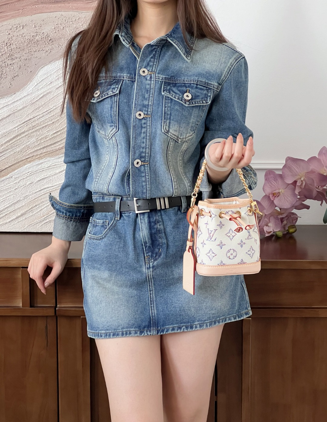 루이비통 나노 노에 모노그램 자카드