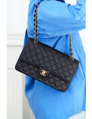 샤넬 클래식 미디움 플랩백 블랙금장