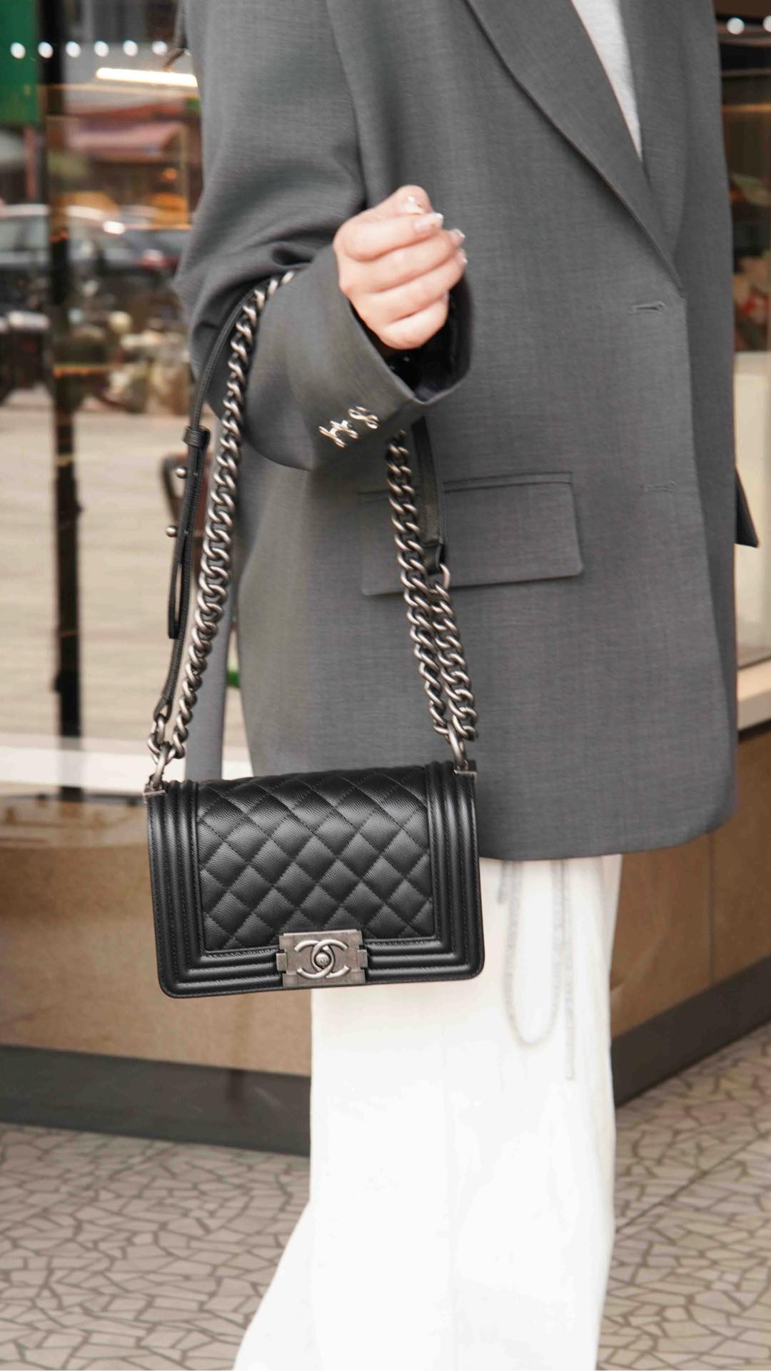 샤넬 르 보이 백 스몰 은장