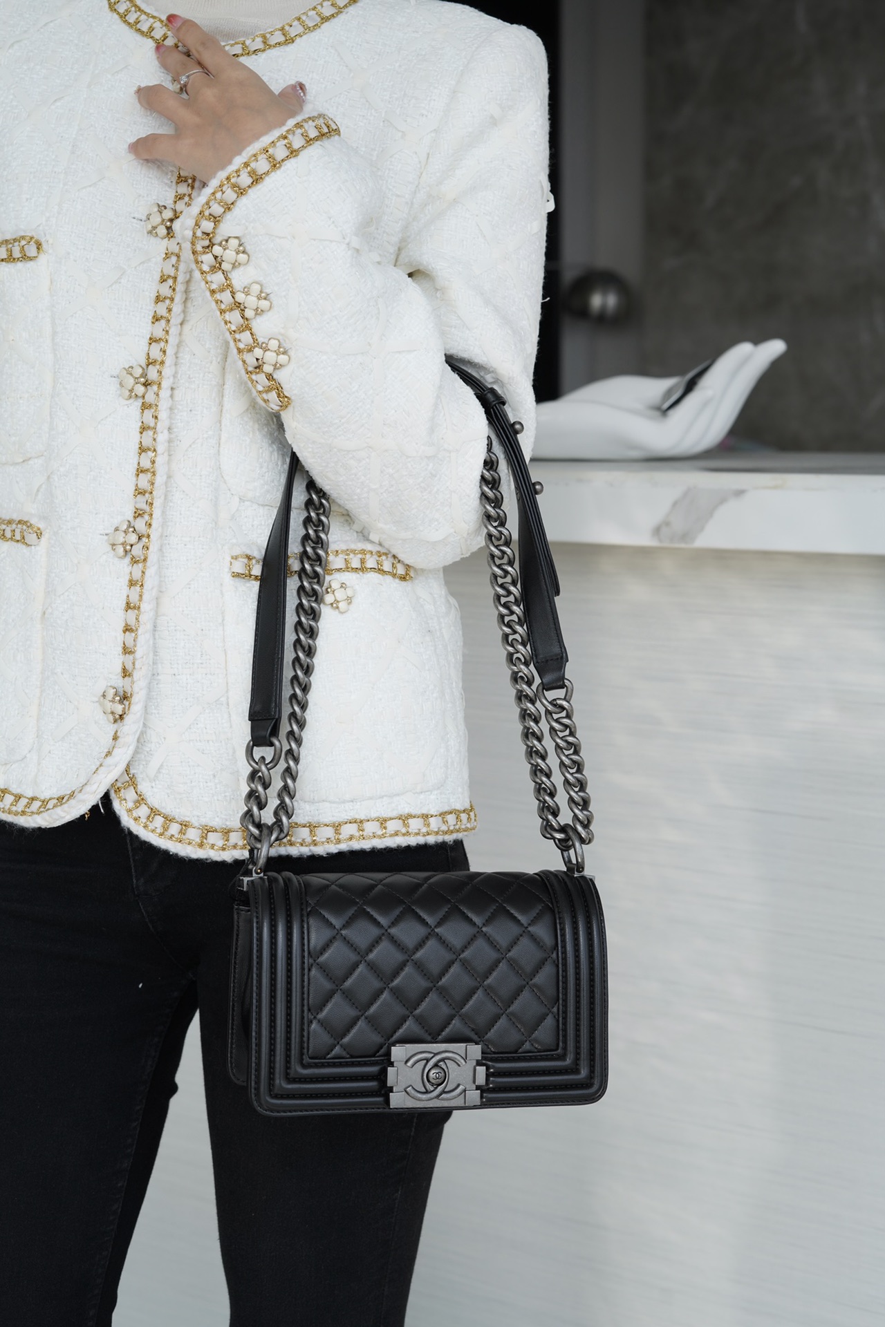 샤넬 르 보이백 스몰 은장