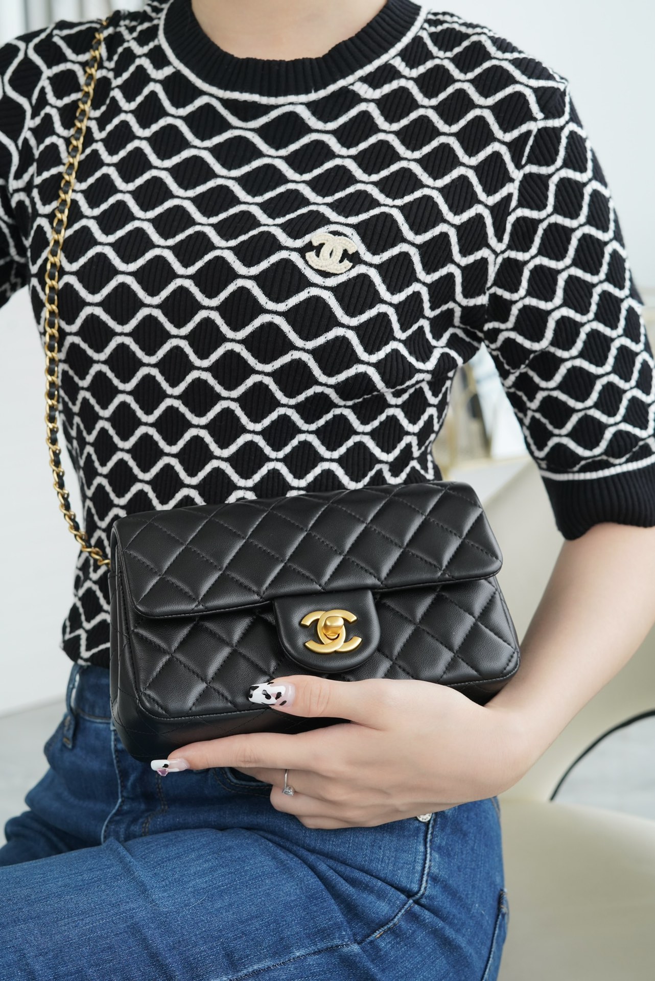 샤넬 23C 골드볼 미니 플랩백