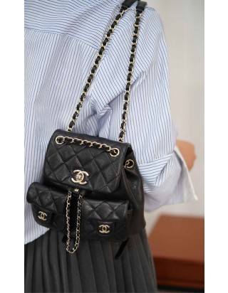샤넬 23P 듀마 백팩 블랙 미니