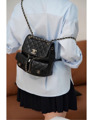 샤넬 23P 듀마 백팩 미디움 블랙