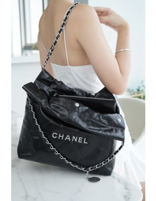 샤넬 22P 핸드백 스몰 블랙 은장