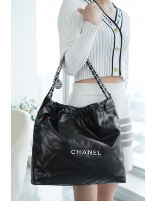 샤넬 22P 핸드백 미디움 블랙 은장