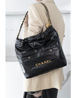 샤넬 22 핸드백 스몰 블랙 금장