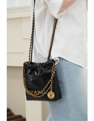 샤넬 23 미니 핸드백 블랙 금장