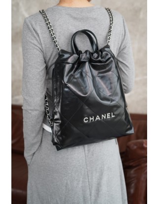 샤넬 22 백팩 스몰 블랙은장