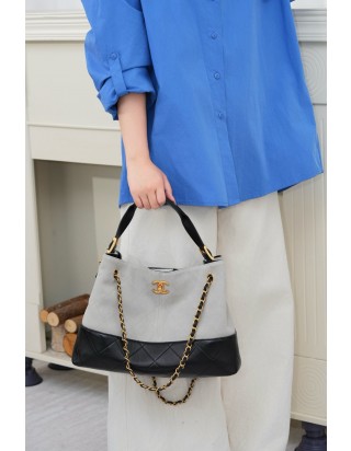 샤넬 25A 스웨이드 및 카프스킨 체인 숄더 백