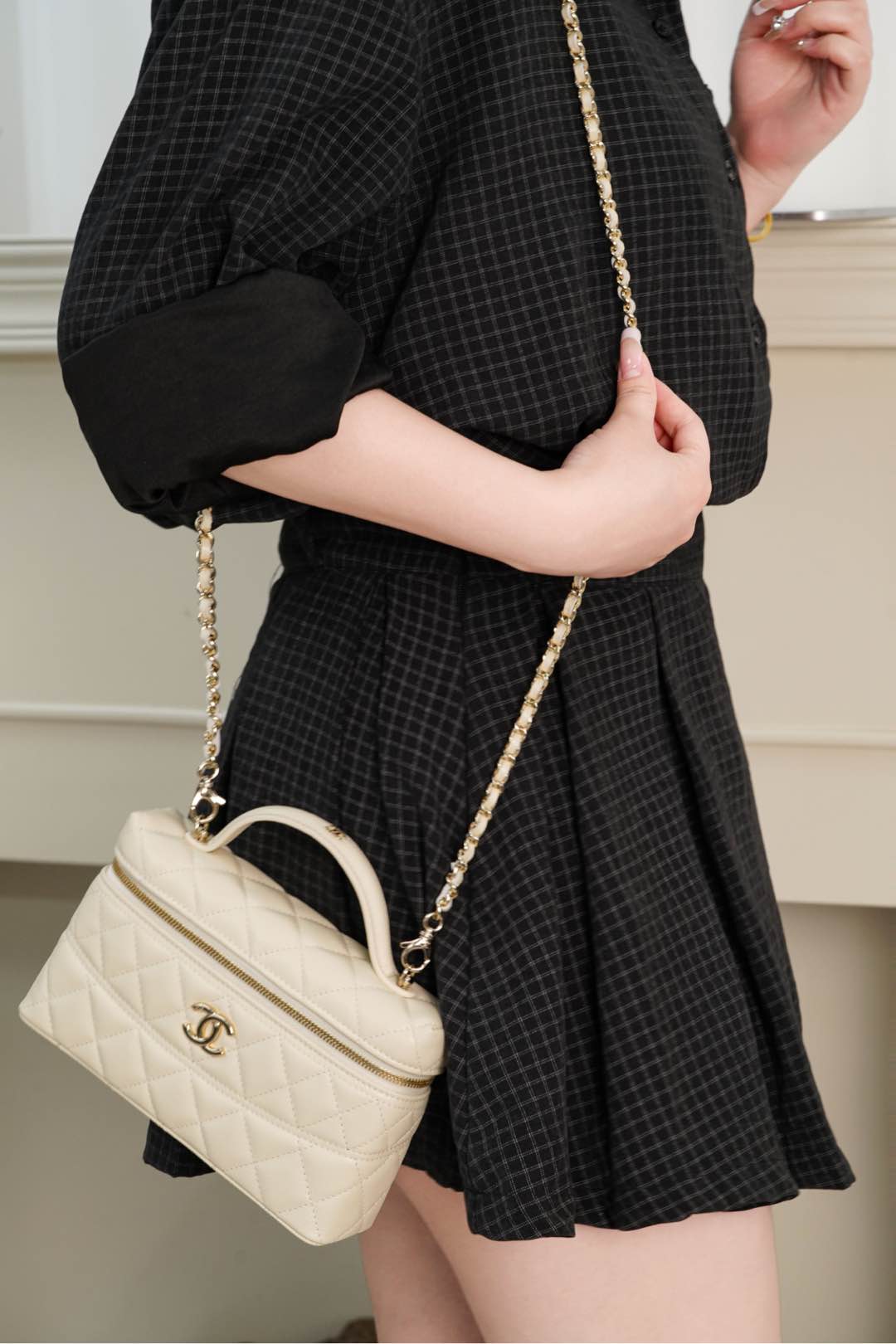 샤넬 25P 탑핸들 베니티 백