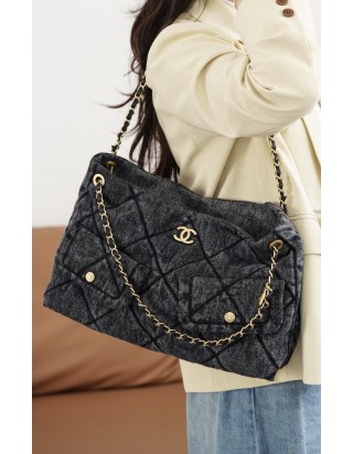 샤넬 데님 쇼핑백