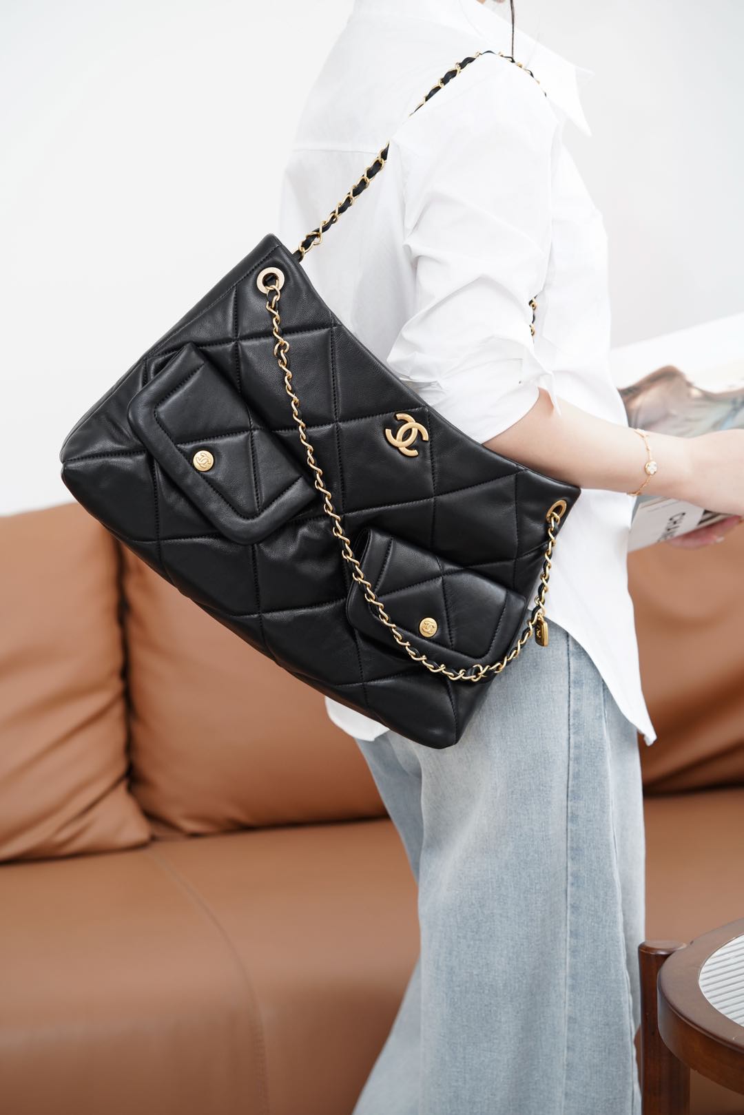 샤넬 25K 호보 쇼핑백