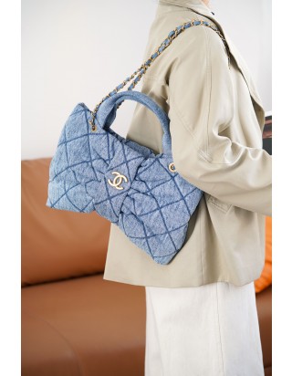 샤넬 데님 핸드백 블루 미디움