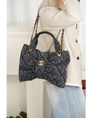 샤넬 데님 핸드백 블루 미디움