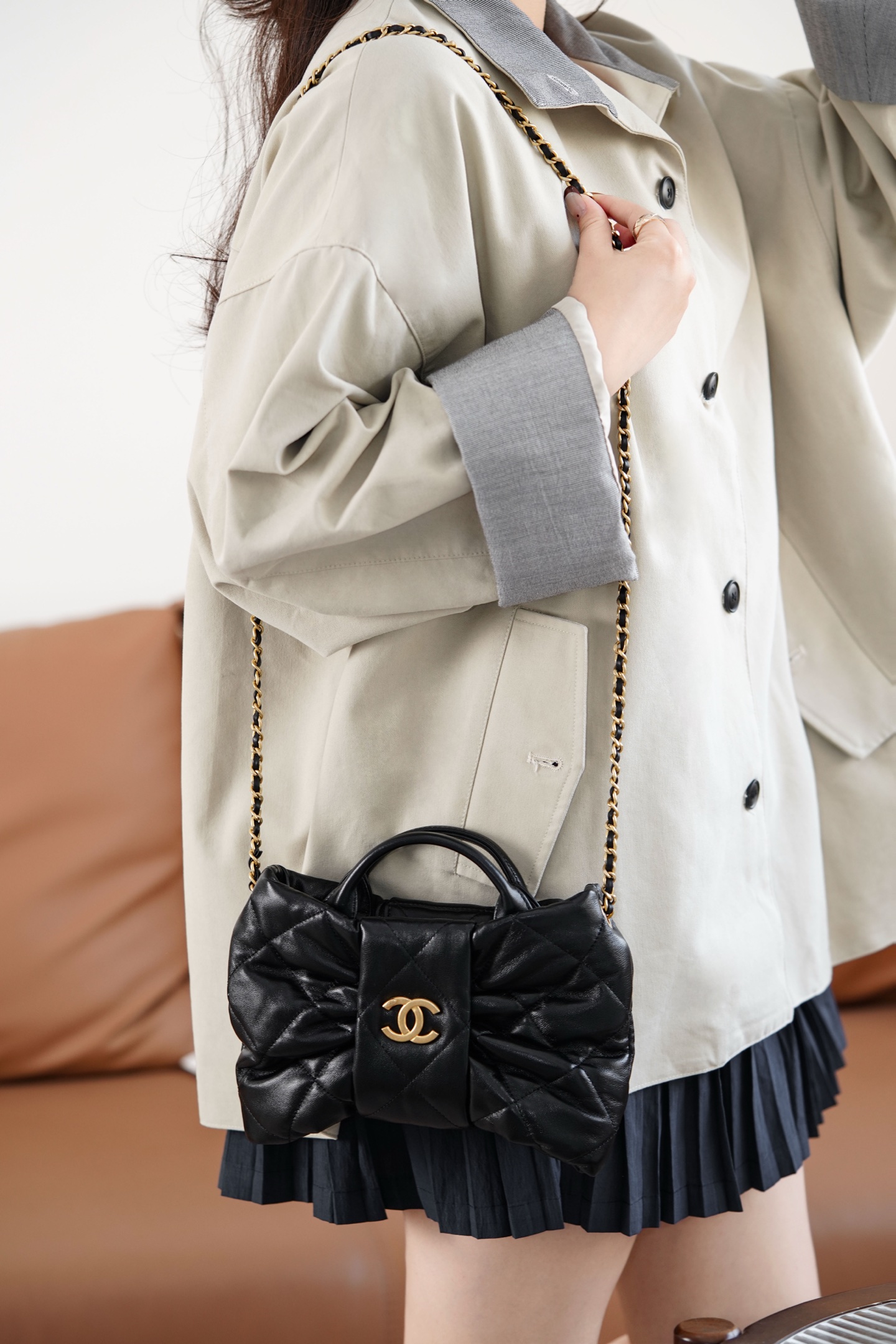 샤넬 리본 미니 보우 백