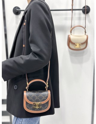 셀린느 베사체 미니 트리옹프 탑 핸들백