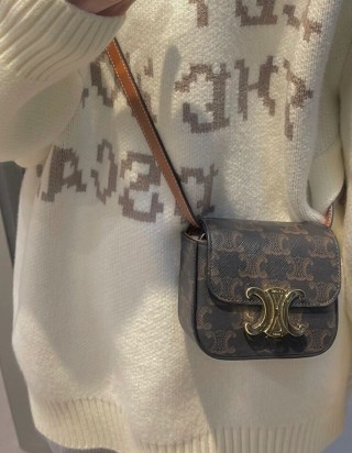 셀린느 미니 클로드 트리웅페 캔버스 백