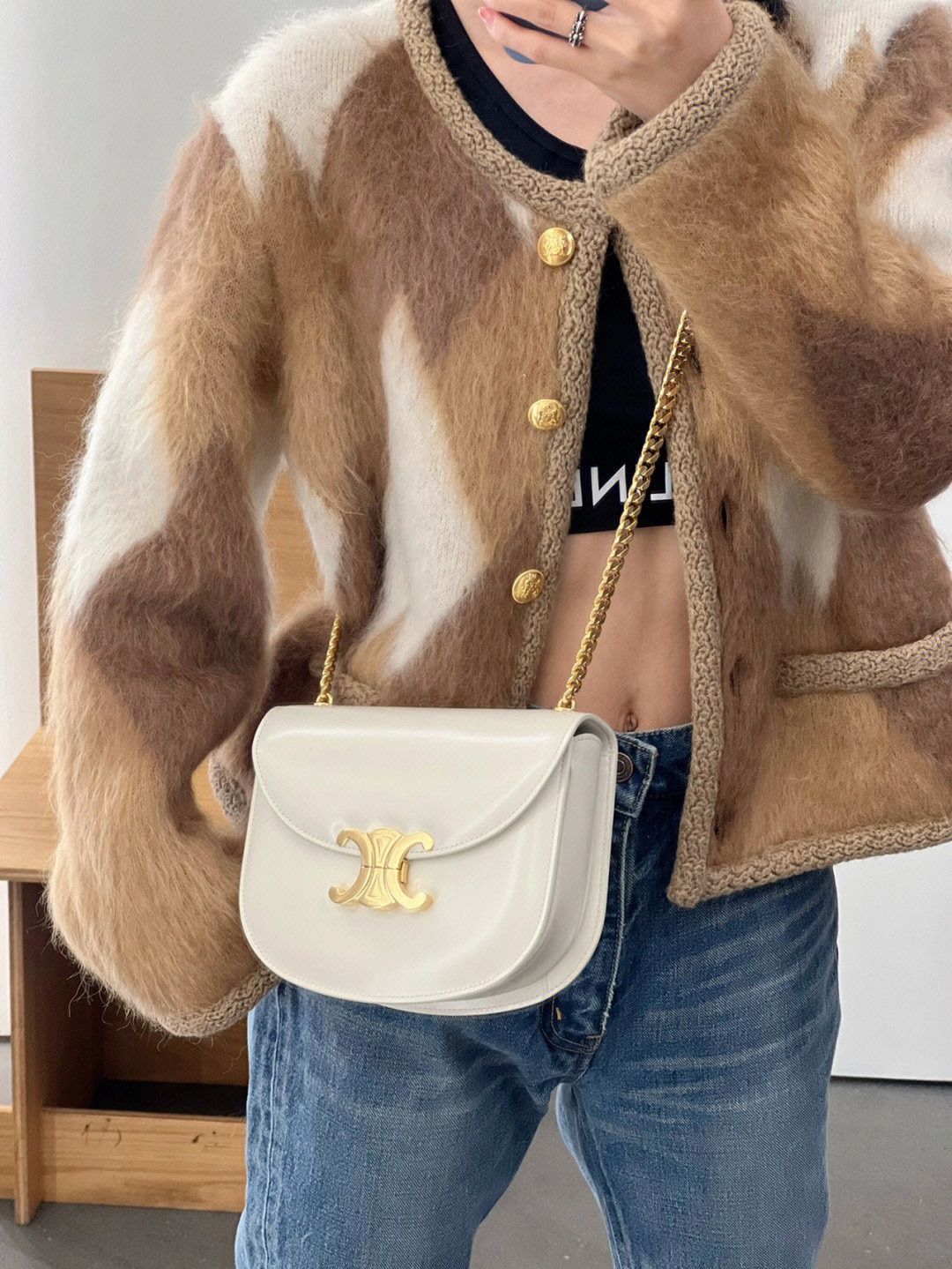 셀린느 클레아 베사체 틴 체인 숄더 백