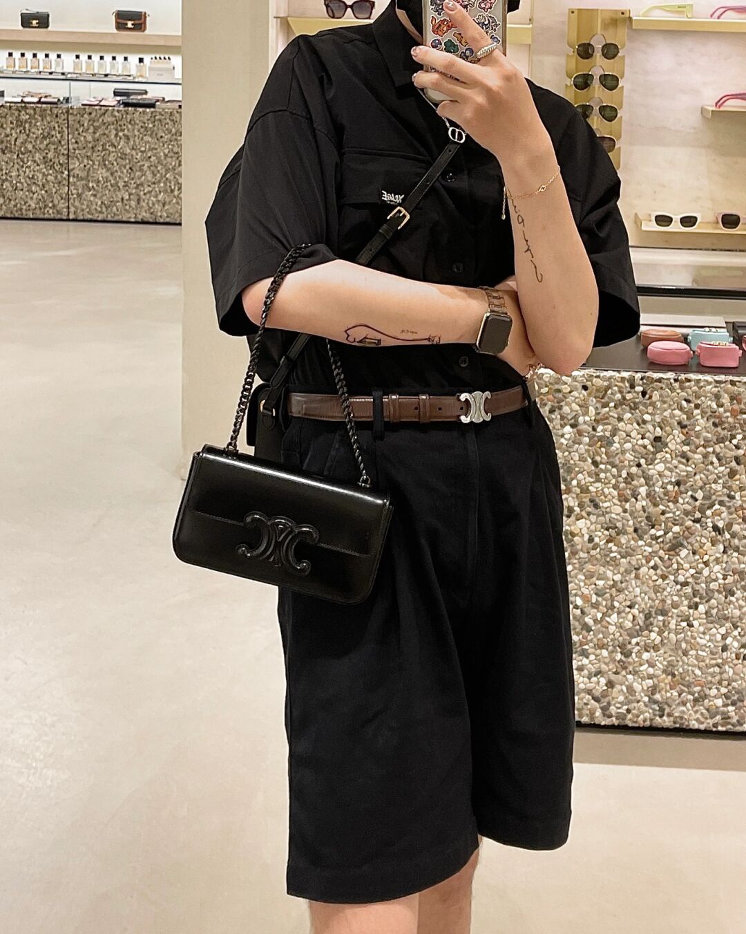 셀린느 퀴르 트리오페 체인 숄더백