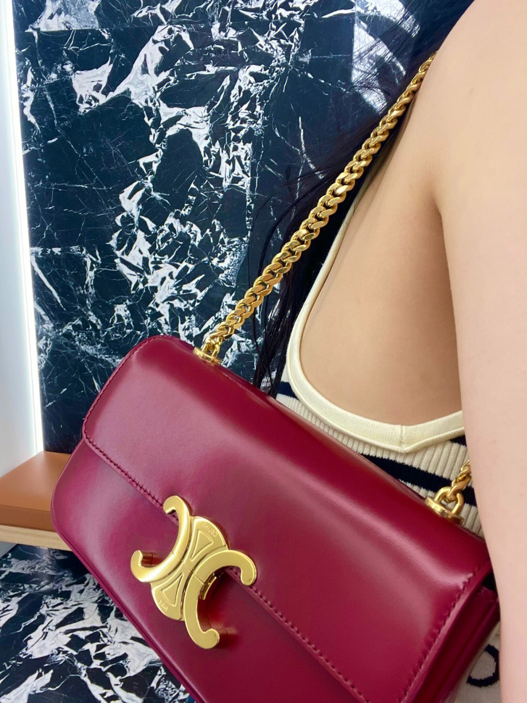 셀린느 트리오페 체인 숄더백