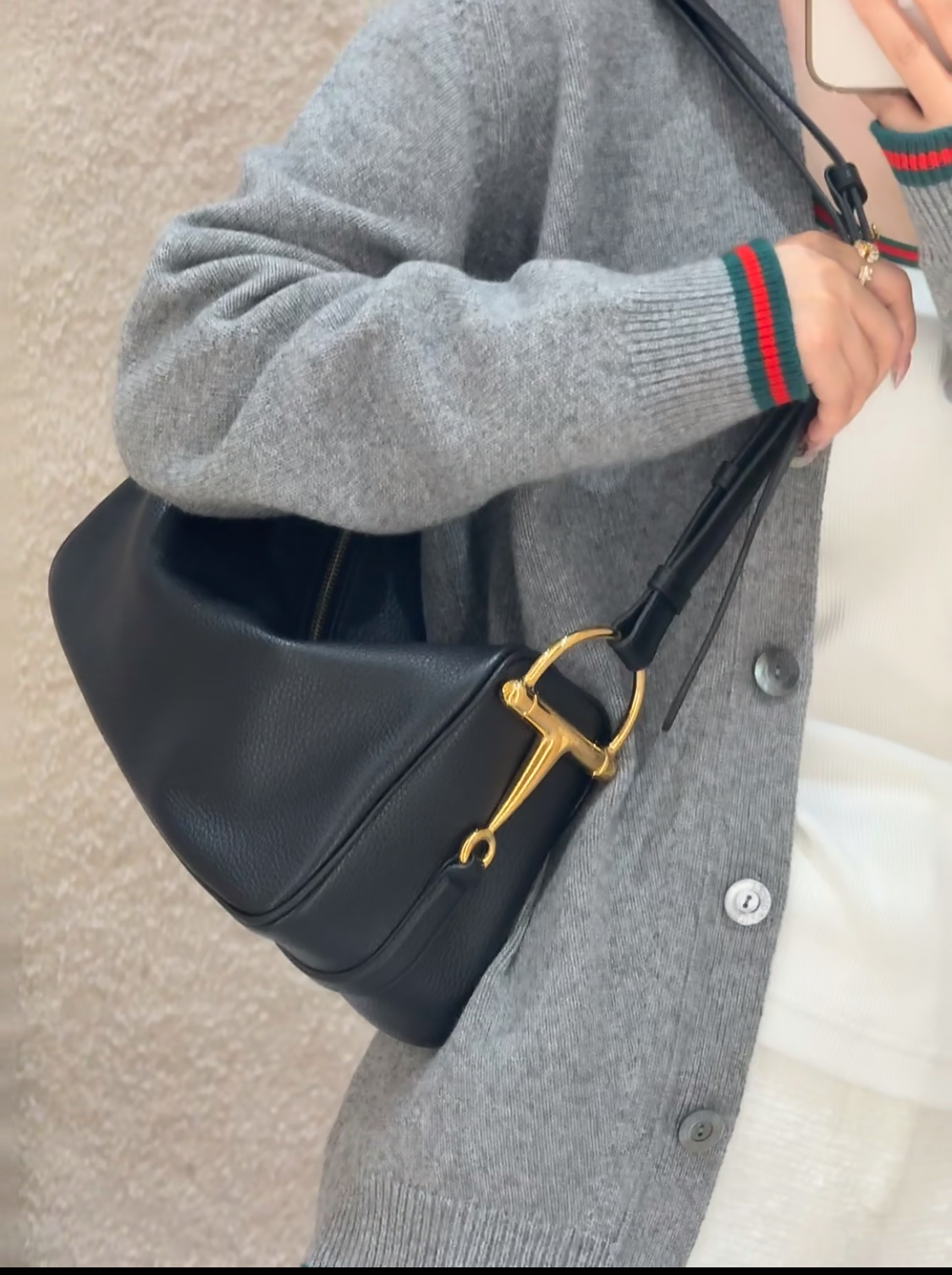 구찌 하프 홀스빗 미디움 숄더 백