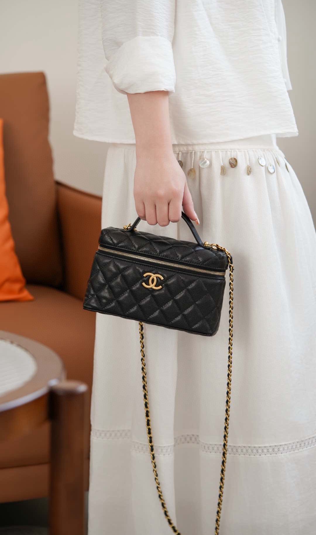 샤넬 체인 코스메틱 케이스