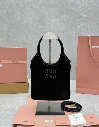 미우미우 아이비 캔버스 토트 백 미니