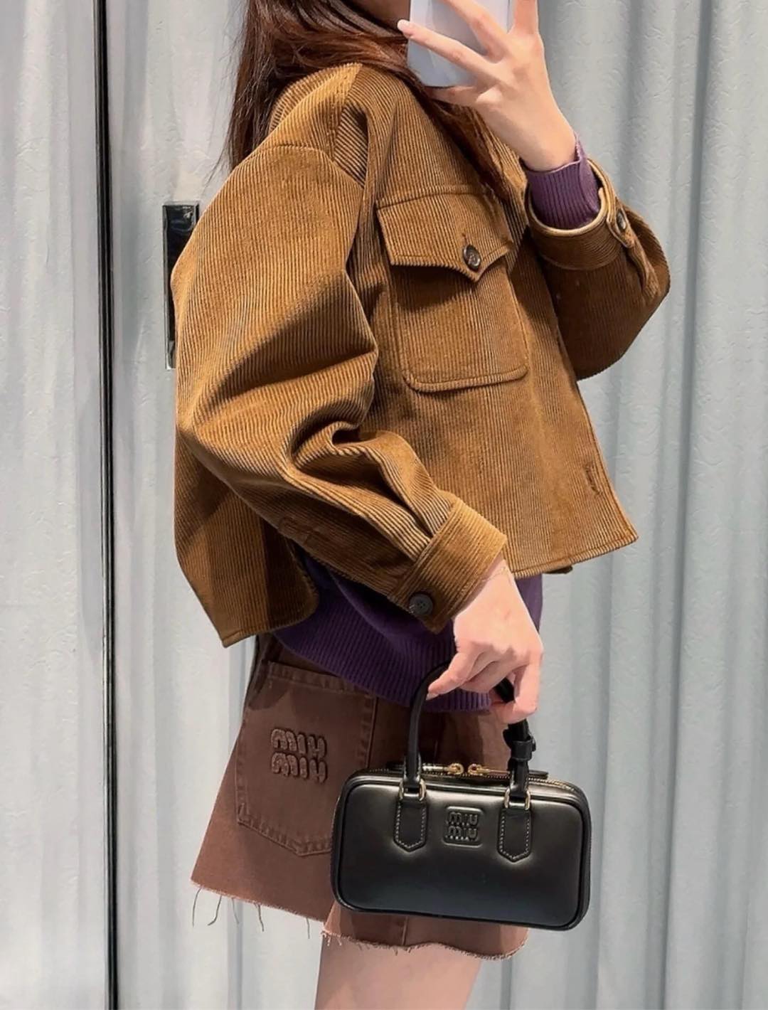 미우미우 아르카디 가죽 백 미니