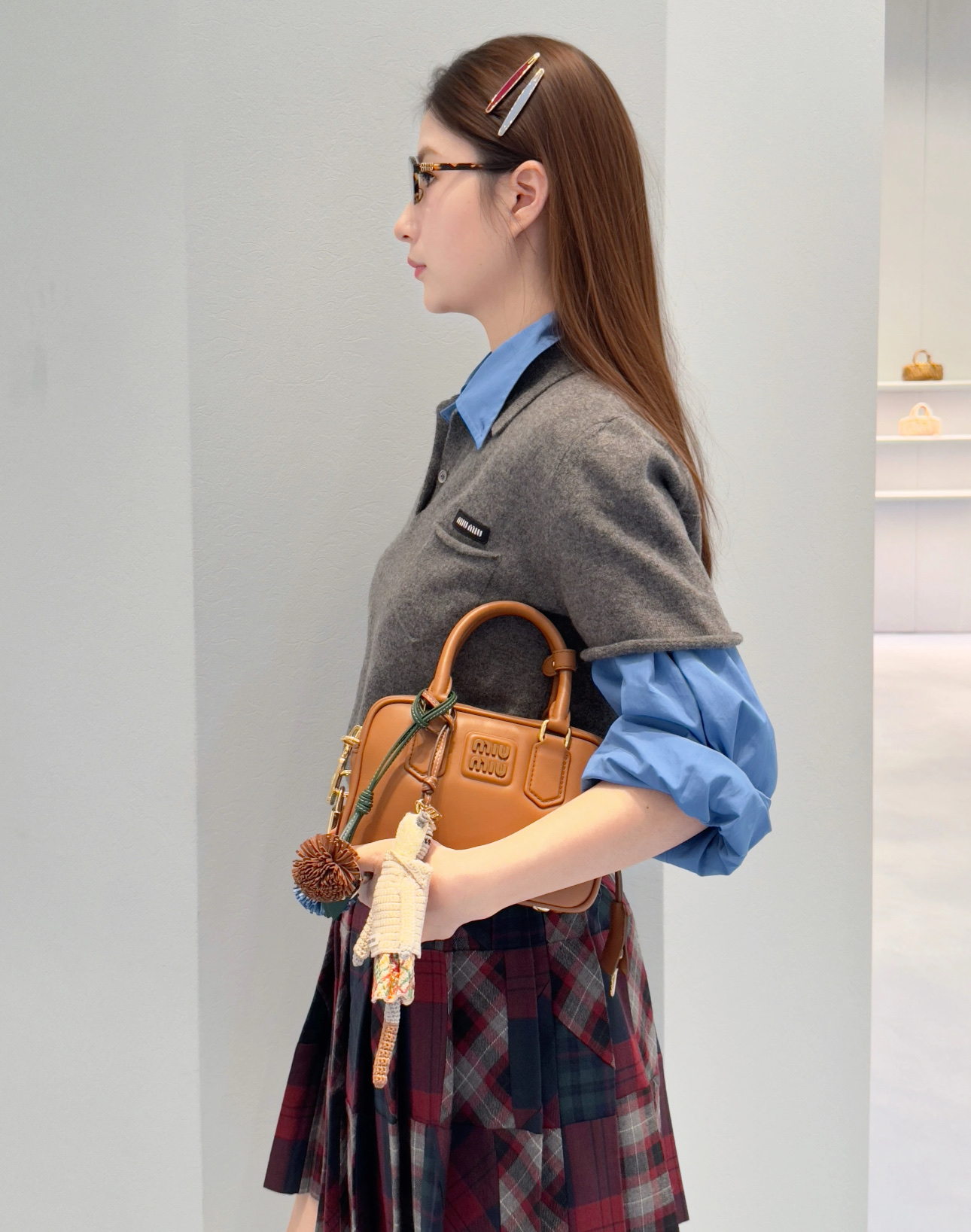 미우미우 아르카디 가죽 백
