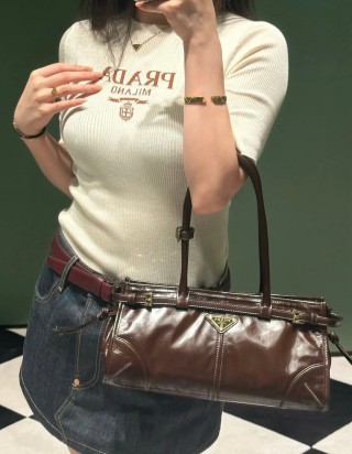 프라다 보니 가죽 핸드백 스몰